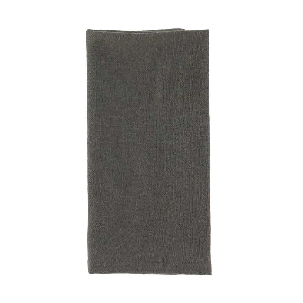 Folded Dark Olive Cloth Napkin on a white background
