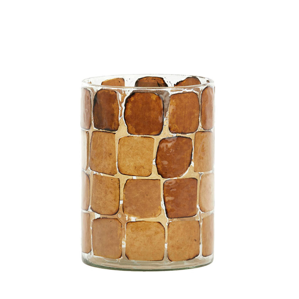 Dronero Glass Candle Holder - Caramel