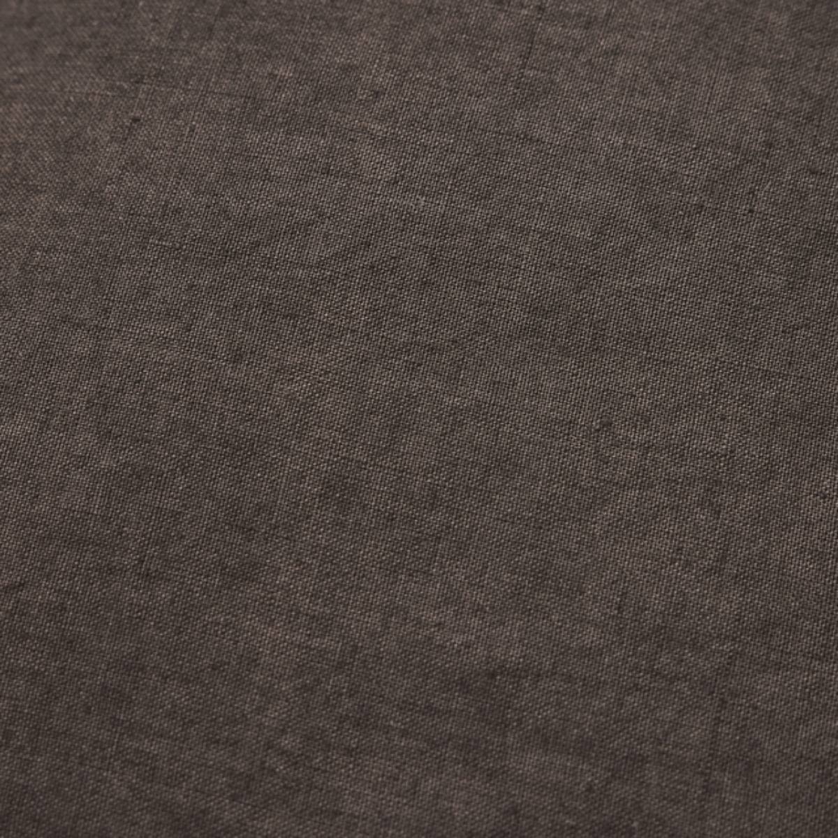 Efina Dark Brown Linen Cushion - Close up of material