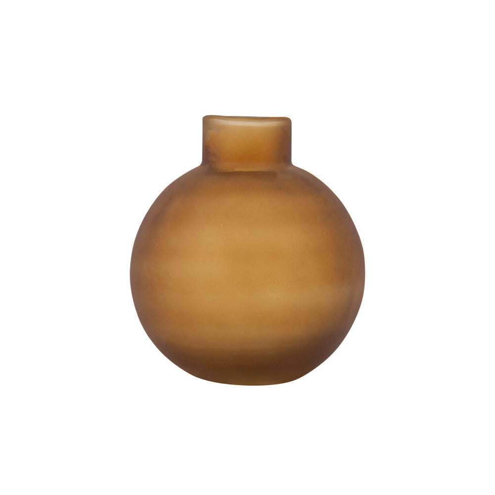 Elian Bronze Round Glass Vase - Small - spherical vase on a white background