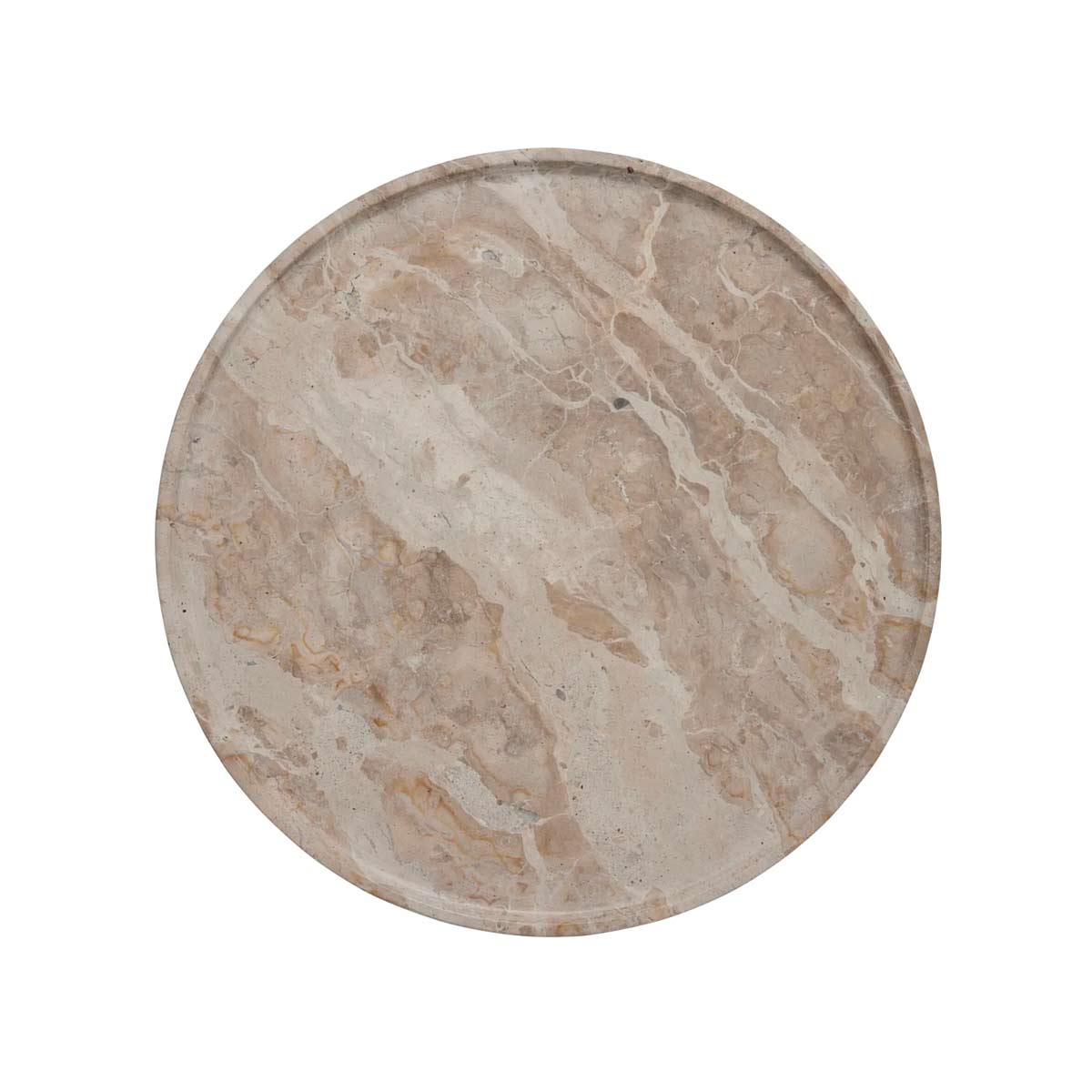 Ellia Round Marble Tray in Linen