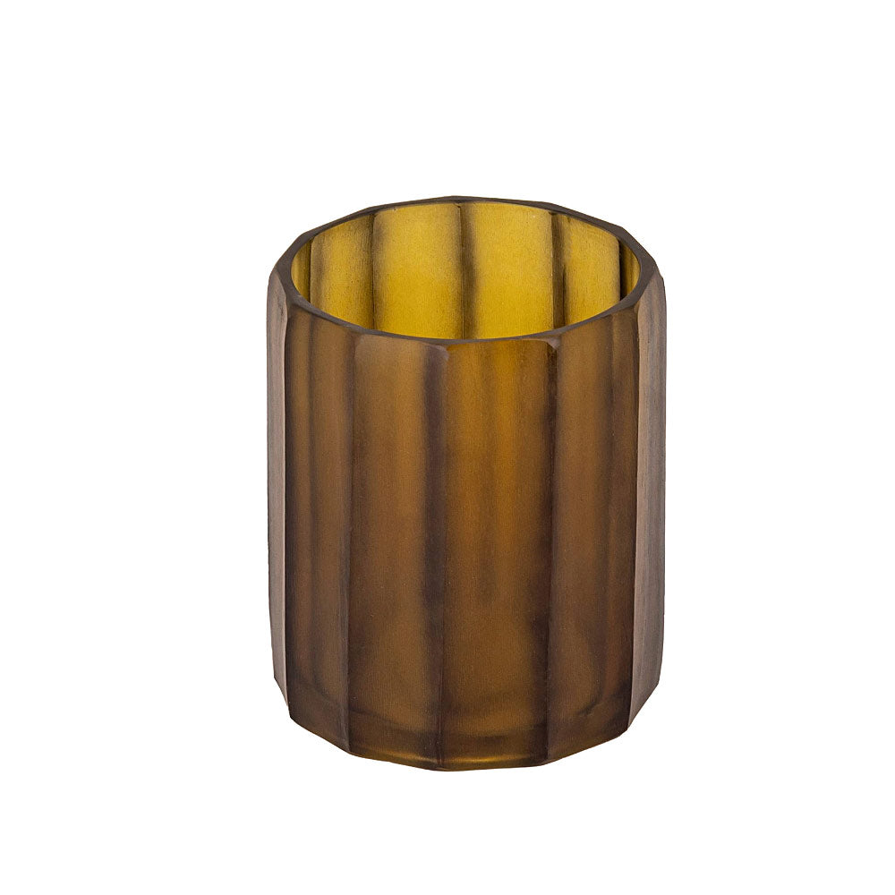 Eloise Amber Glass Votive - Two Sizes