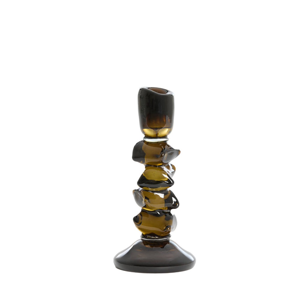 Estiva Olive Green Glass Candlesticks - Two Sizes