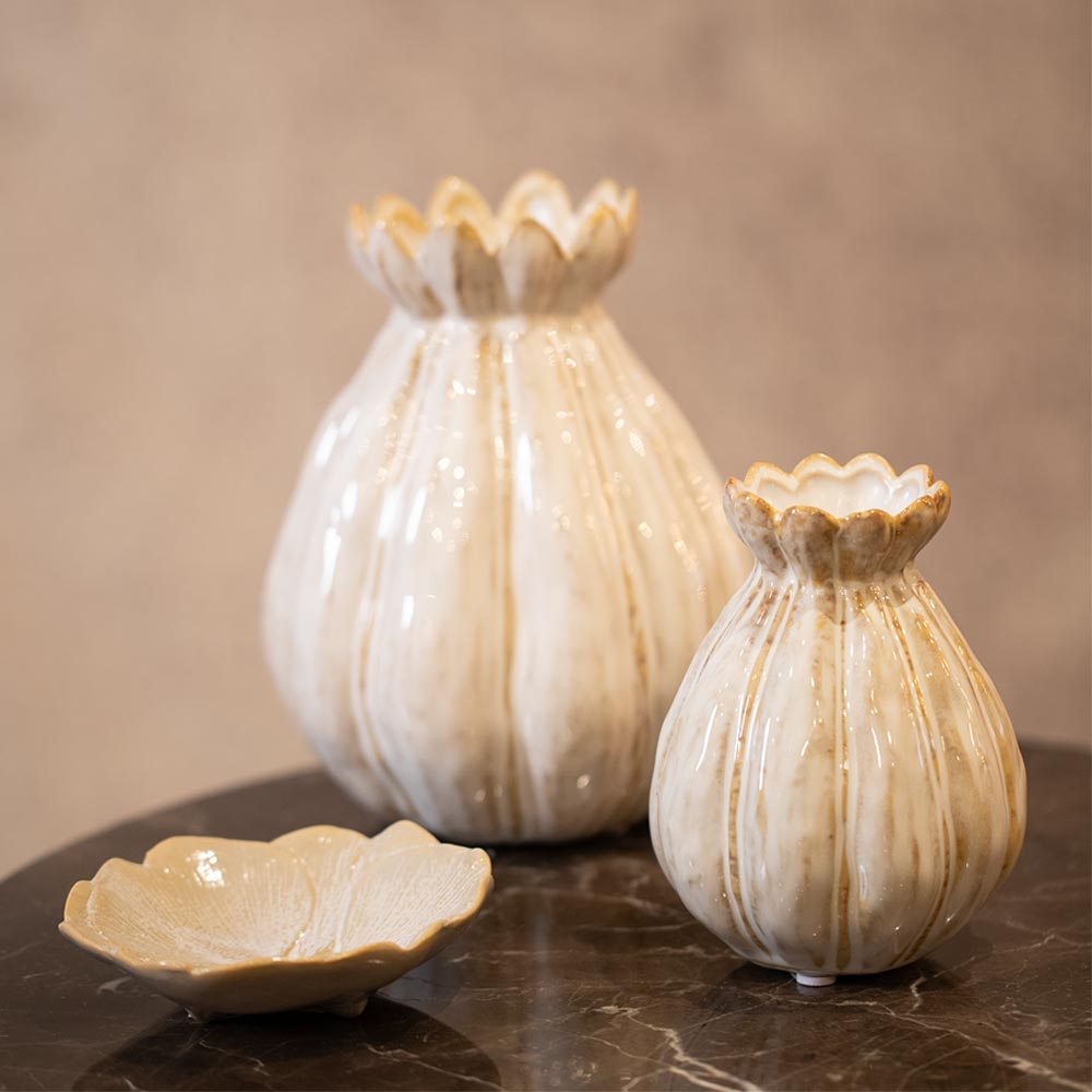 Felipe Ceramic Vase in Cream