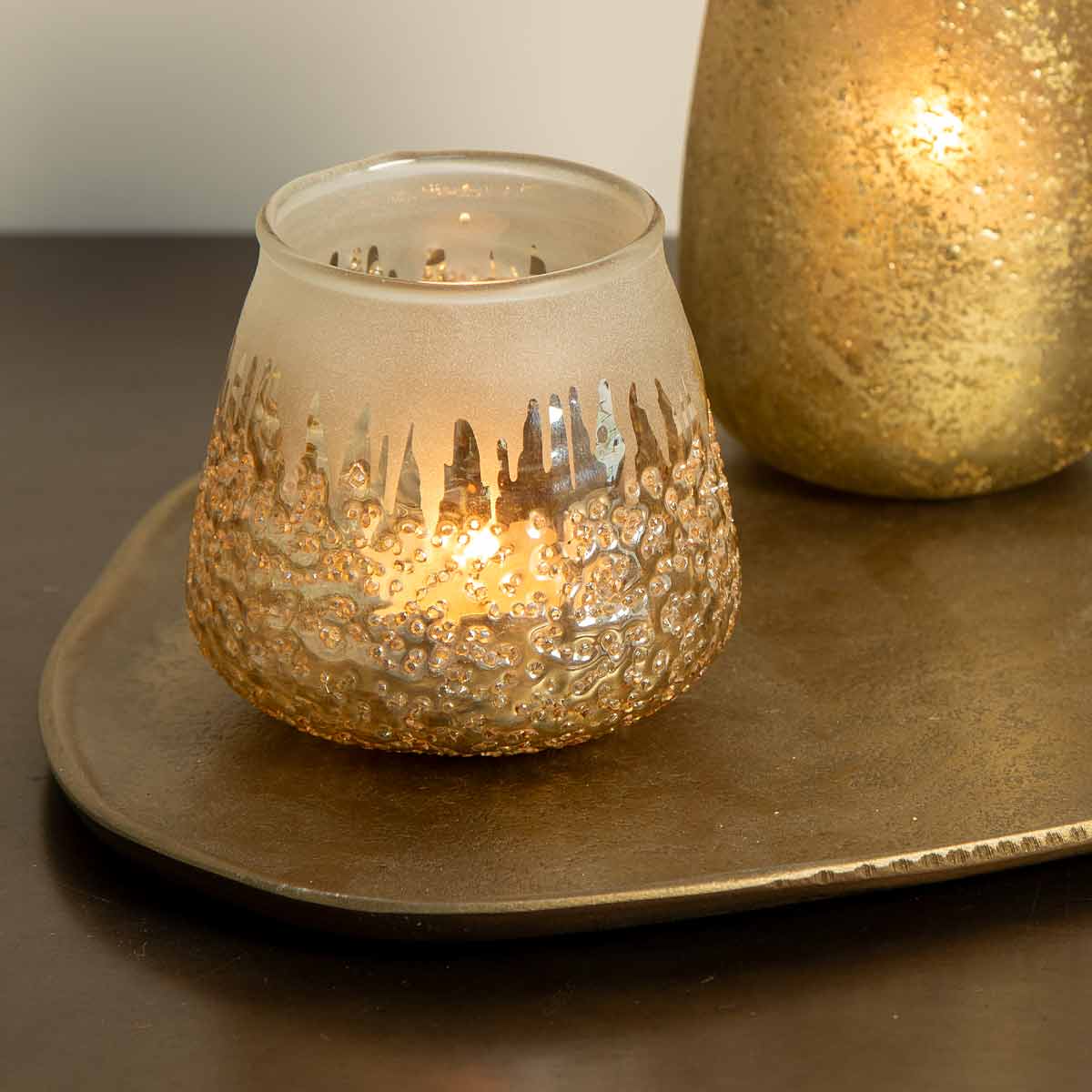 Fenjah Gold Glass Votive Holder