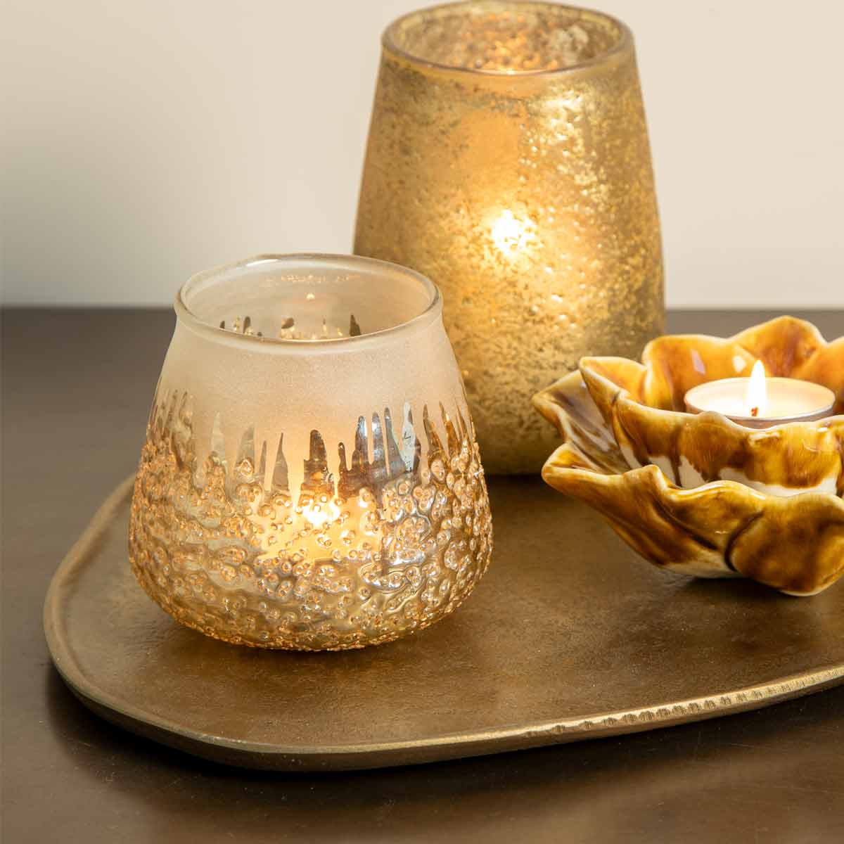 Fenjah Gold Glass Votive Holder