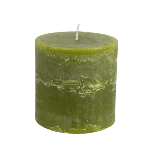 Rustic Pillar Candle - Fern Green - 10x10