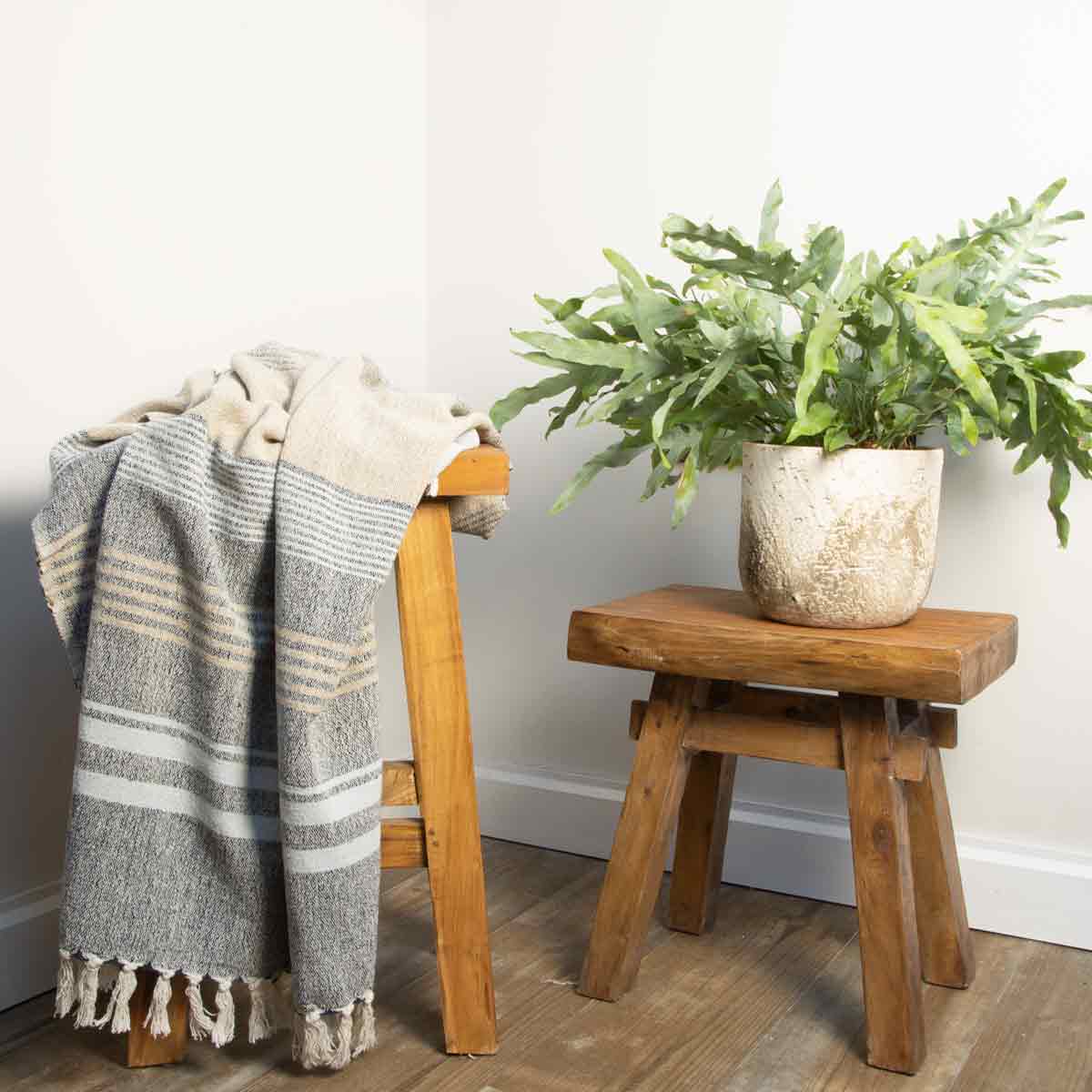 Ferrara Throw in Blue, Recycled Cotton