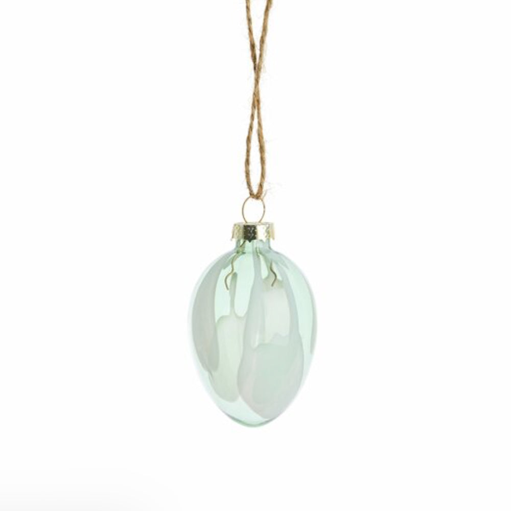 Flomina Decorative Glass Egg, Green