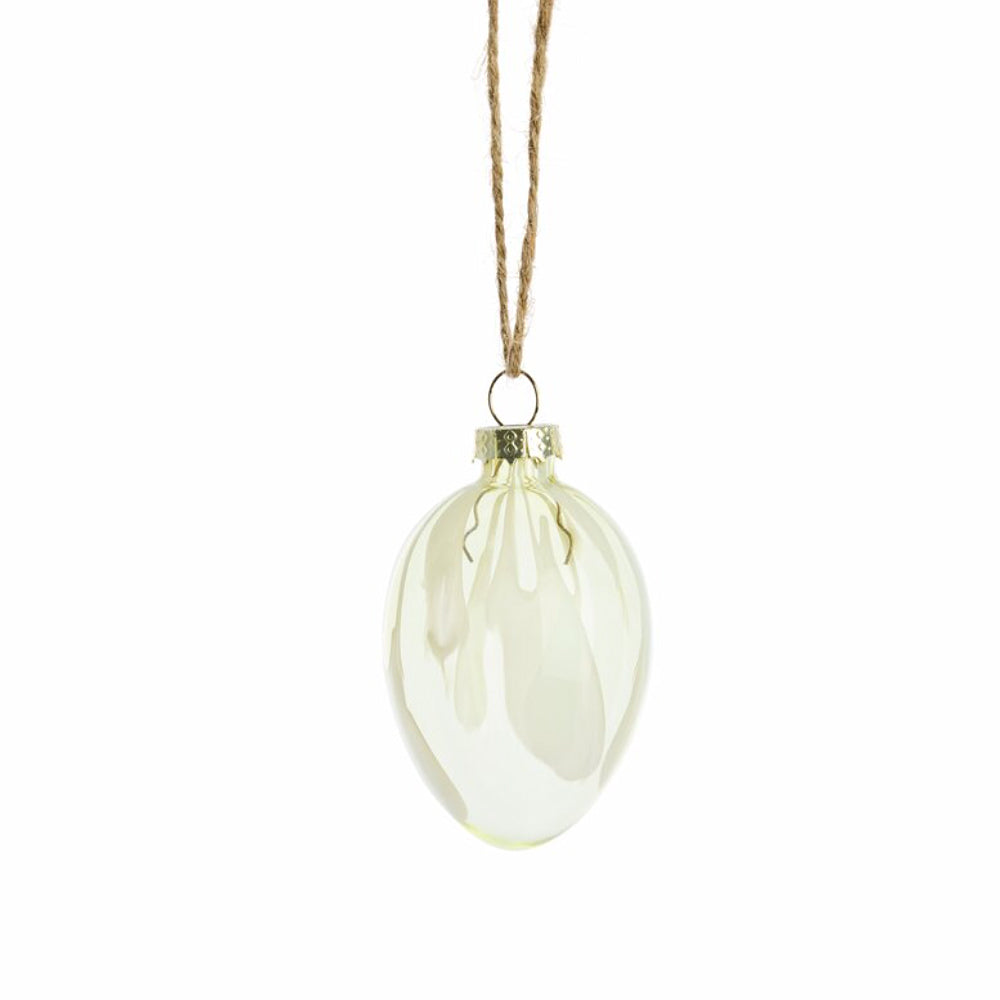 Flomina Decorative Glass Egg, Yellow