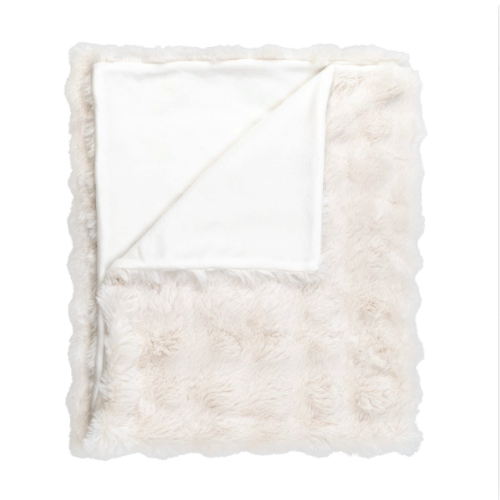 Flynn Faux Fur Throw in Cream