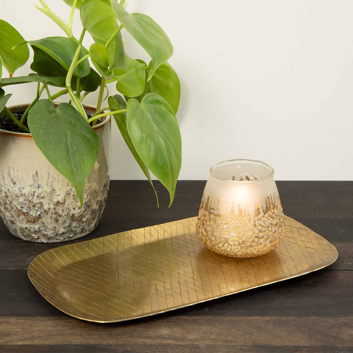 Forged Brass-effect Candle Tray