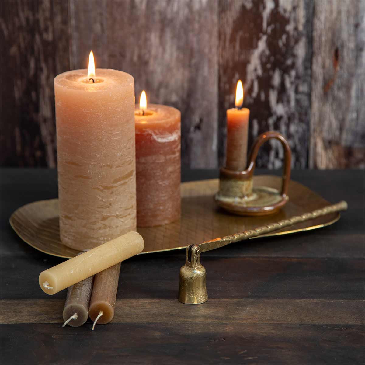 Forged Brass-effect Candle Tray