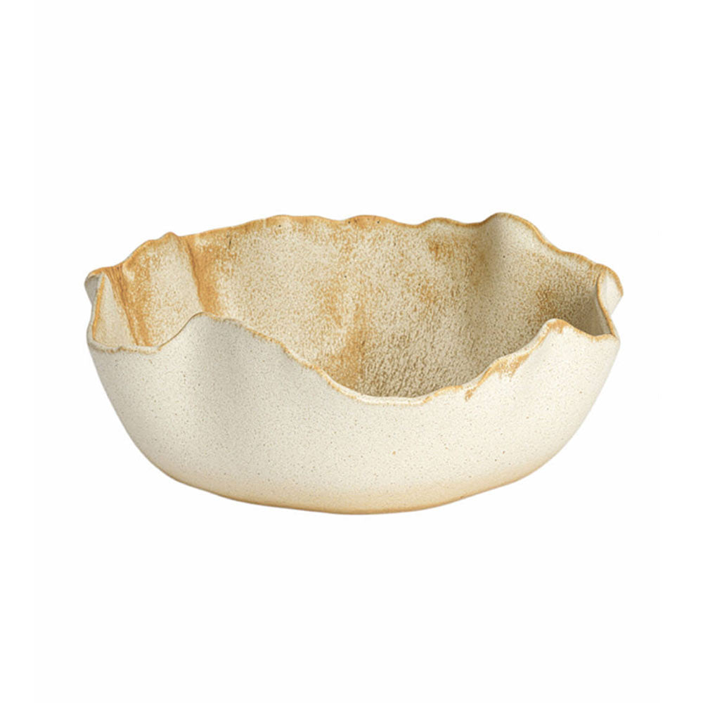 Gaspar Ceramic Dish In Cream and Antique Rust - Two Sizes