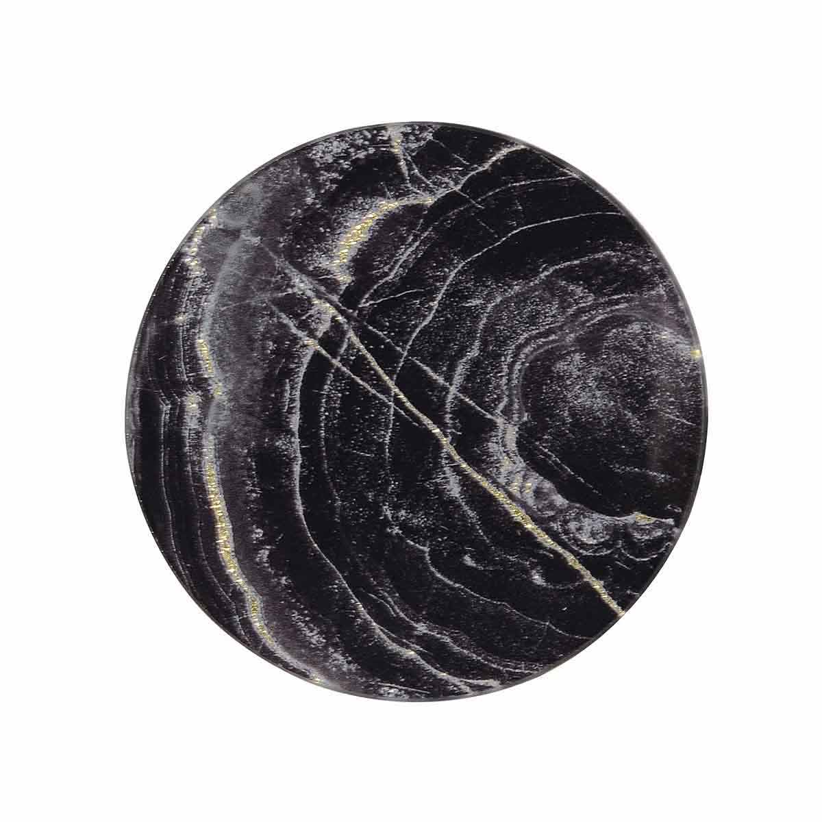 Single Glass Marble-Effect Black Coaster- part of a set of 4