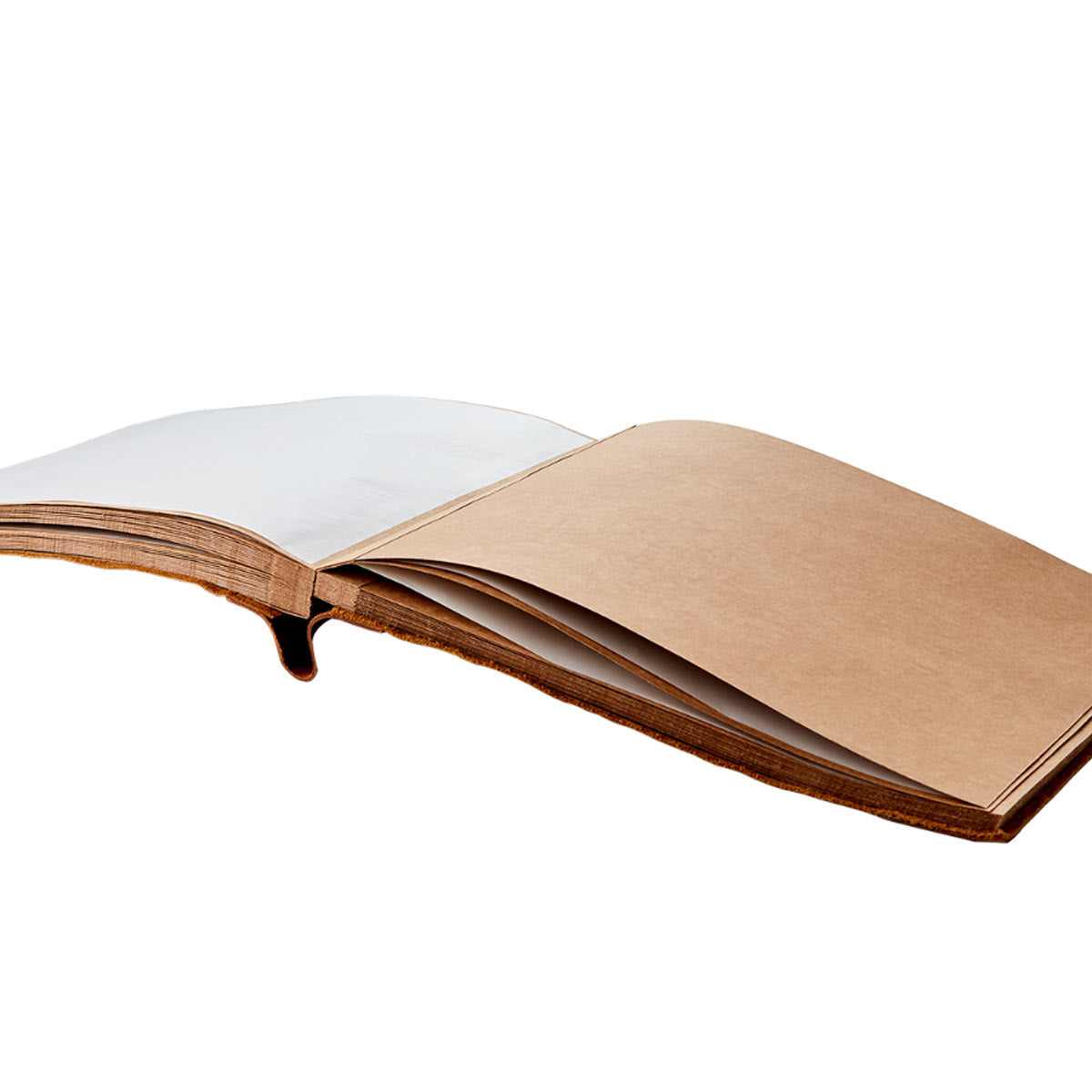 Globetrotter Leather Bound Note/Photo Book - Large - A vintage-inspired leather-bound note and photo book with a handmade finish.