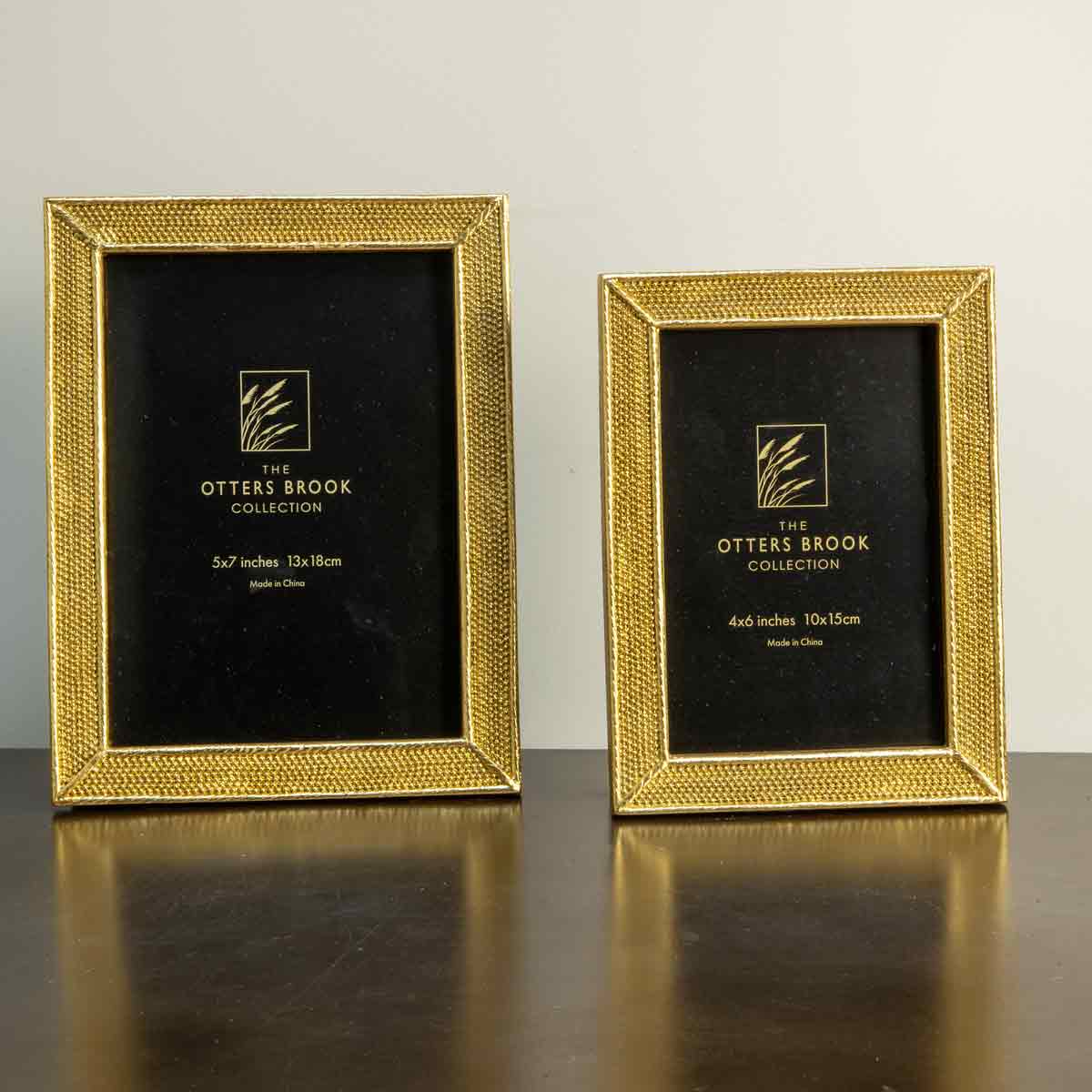 Gold Dotted Effect Photo Frame - Large and Small Sizes Shown Together