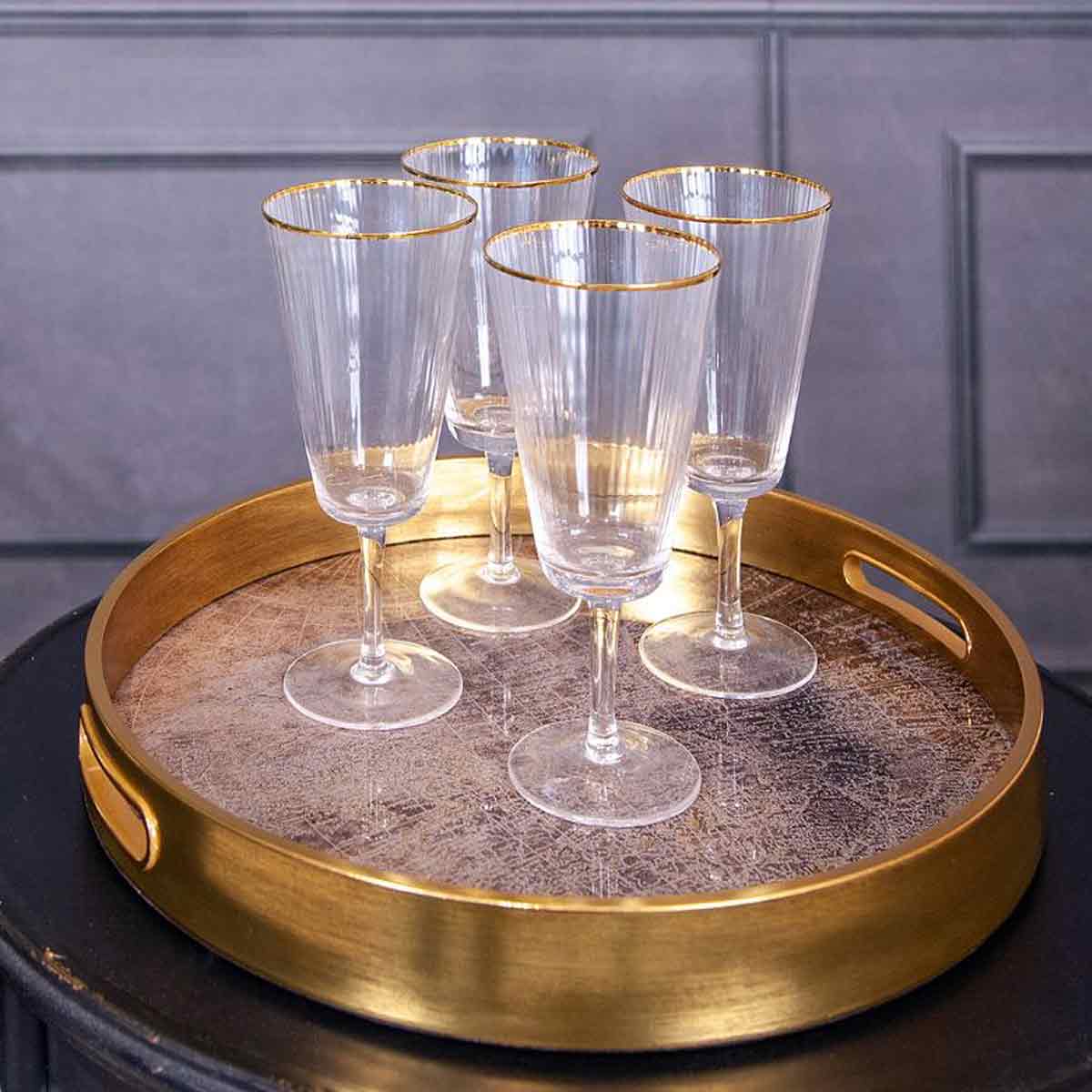 Gold Rimmed Red Wine Glasses