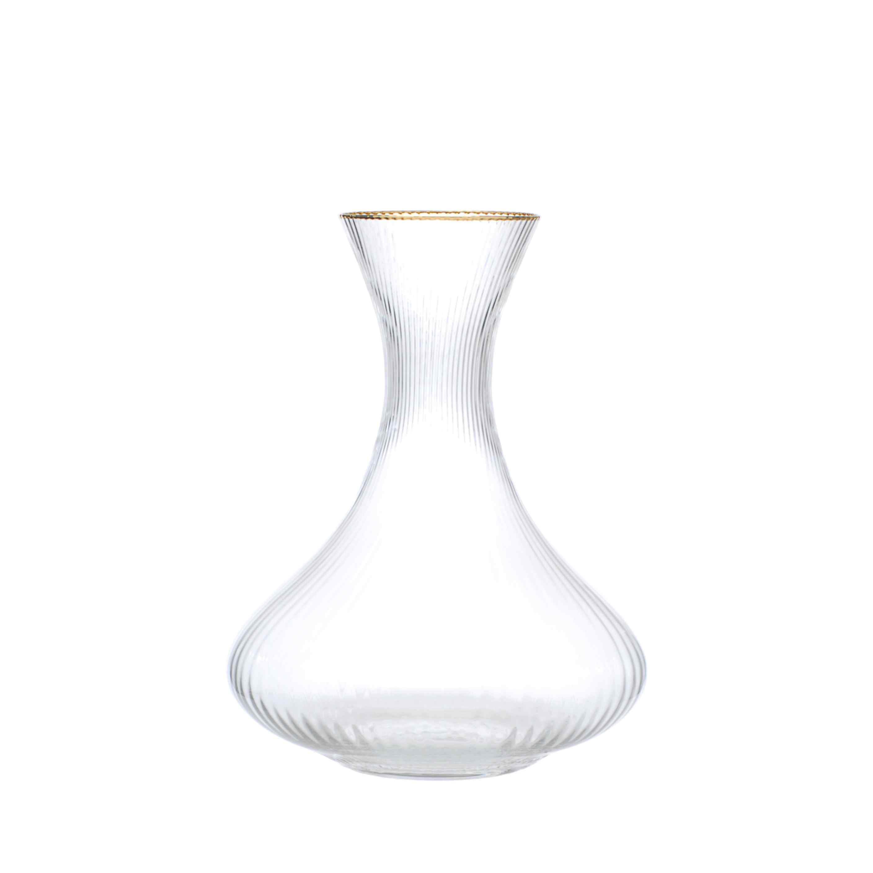 Gold Rimmed Glass Decanter