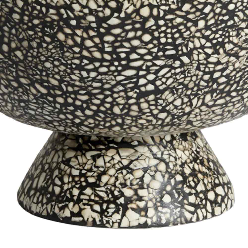 Gracio Black and Cream Bamboo Bowl on Stand