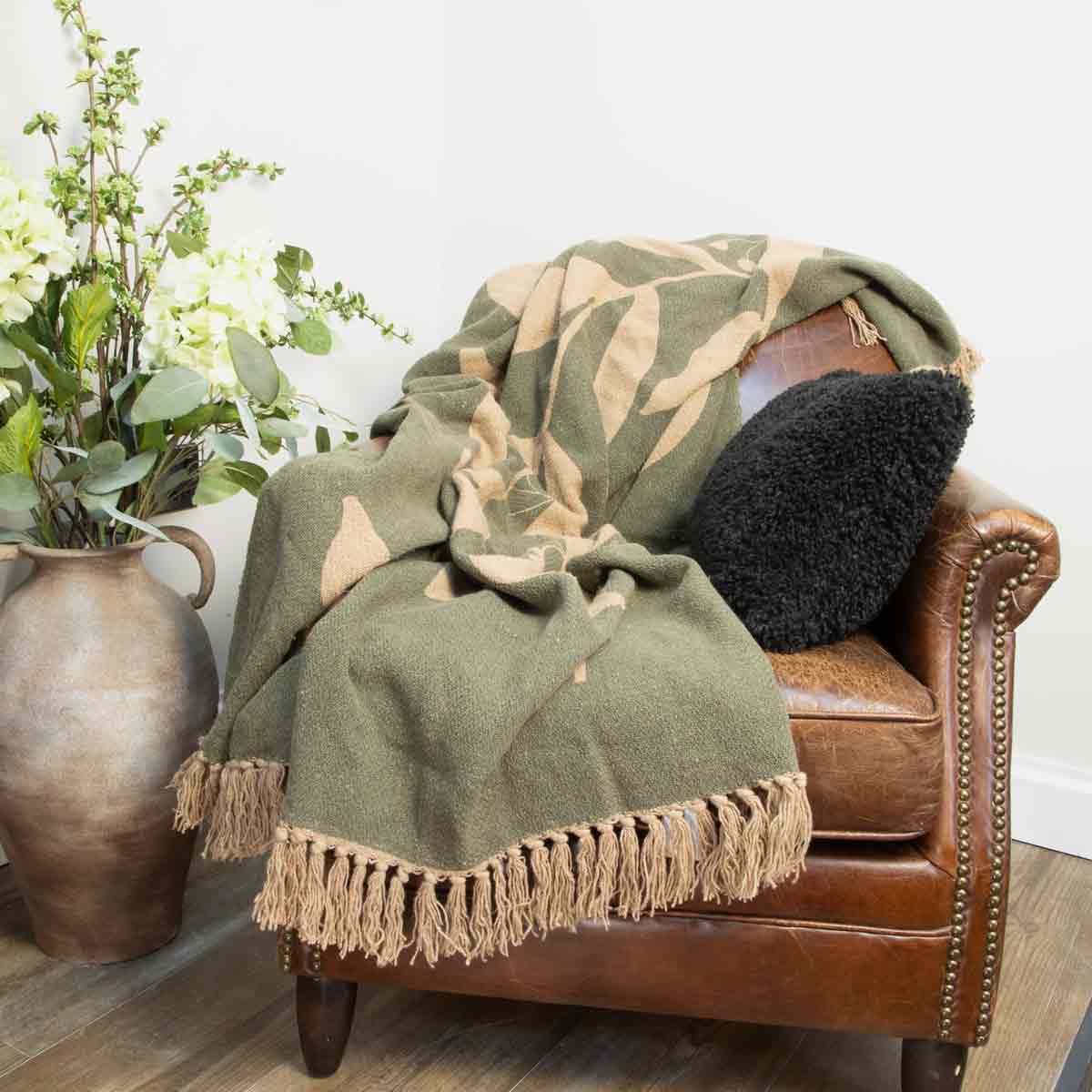 Green Geneva Throw - Recycled Cotton