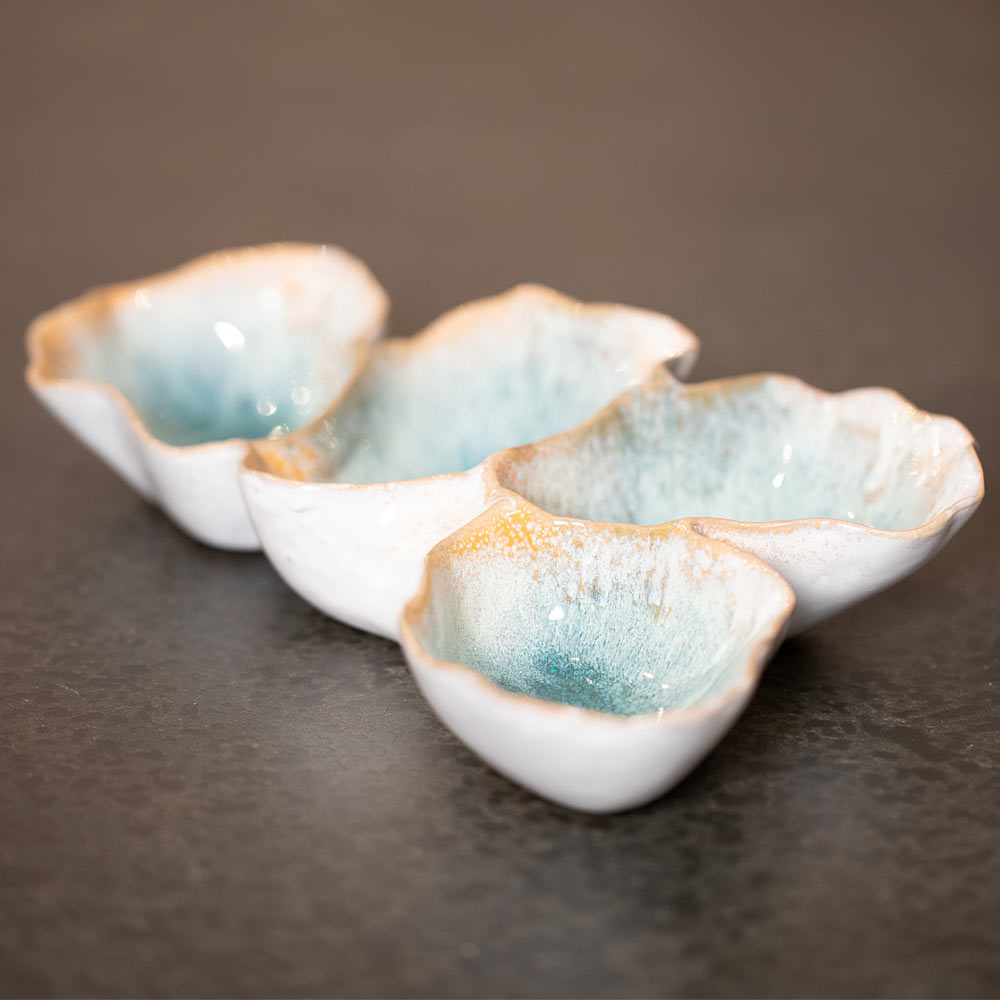 Green Ombre Oyster Ceramic Dip Trays