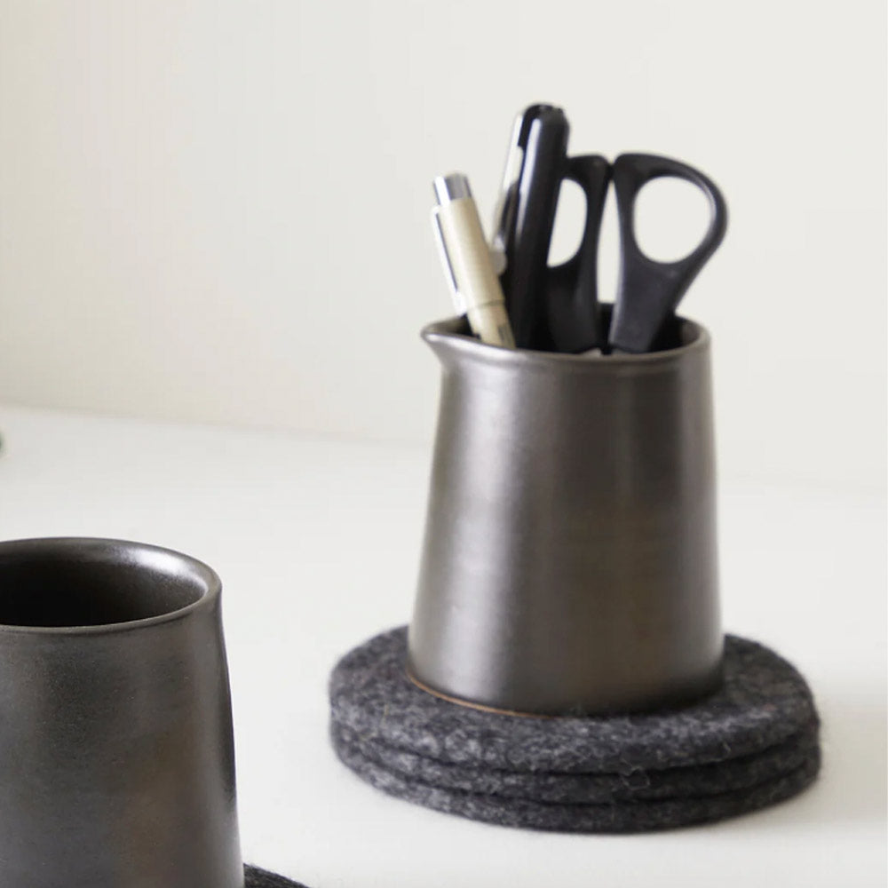 Handmade Stoneware Jug - Charcoal Brown