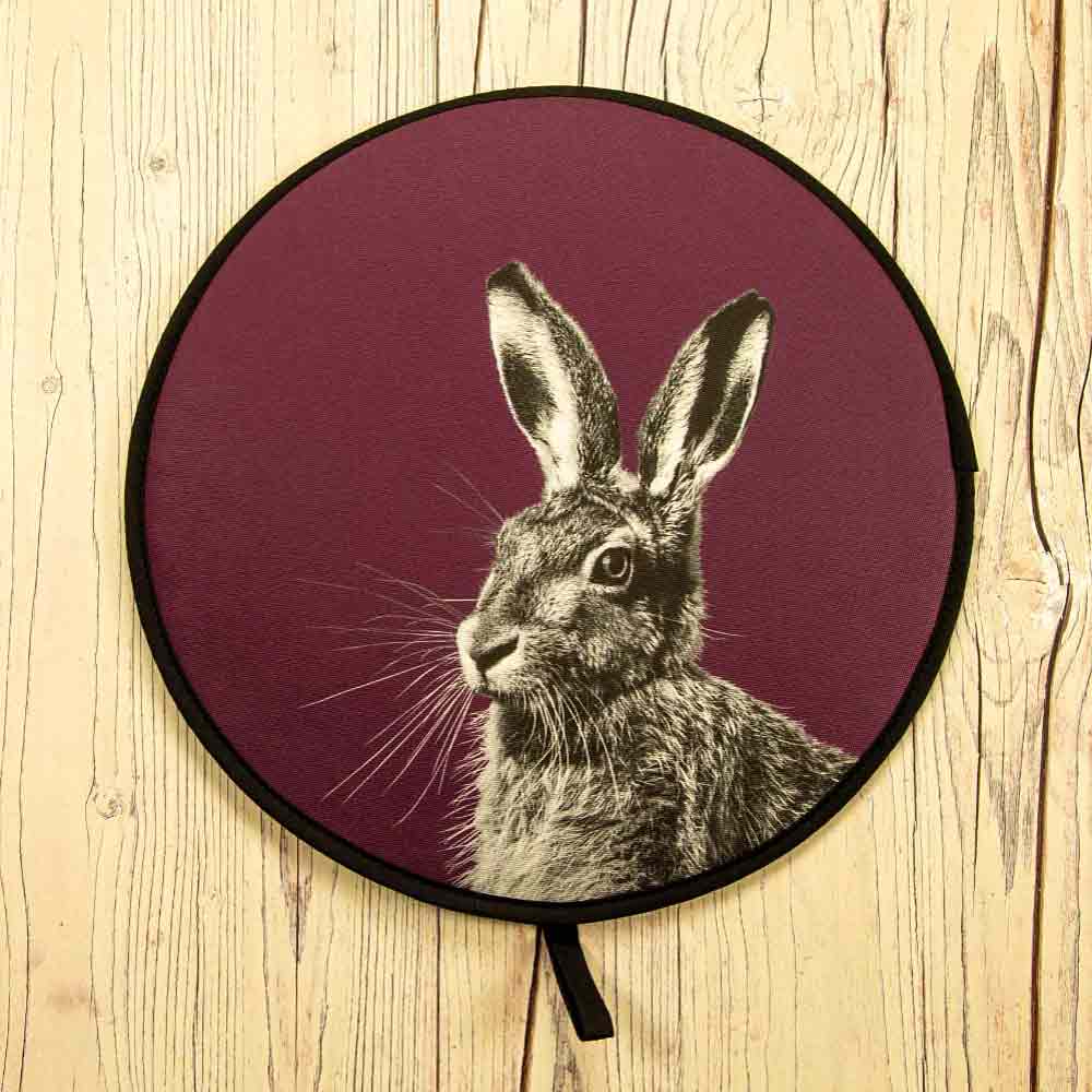 Hare Chefs Pad for Aga Cooker - Mulberry