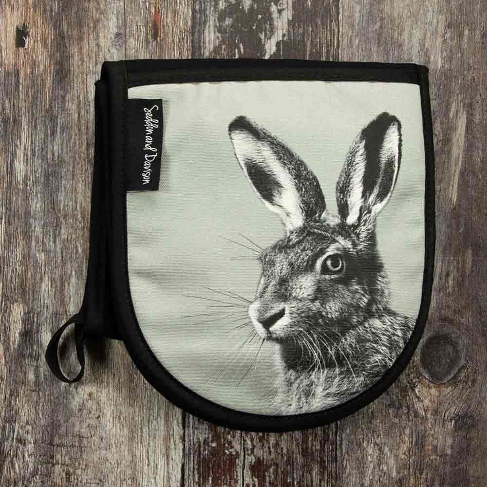 Hare Oven Gloves - Sage Grey