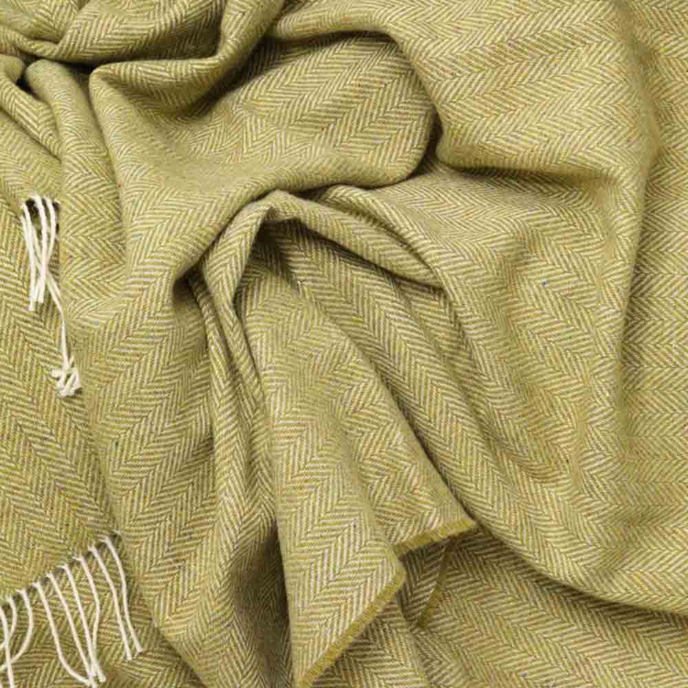 Heritage Spring Green - Pure Merino Wool Throw - McNutt of Donegal