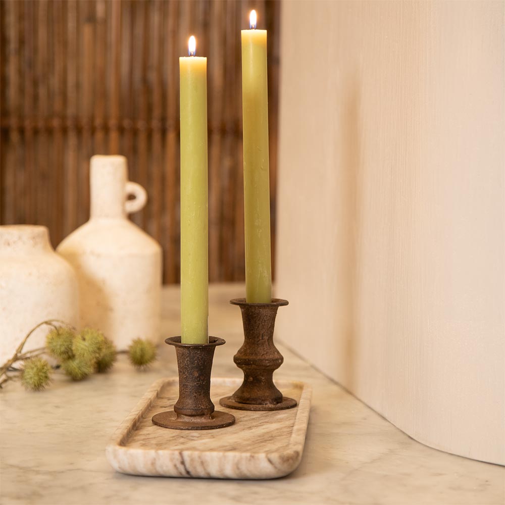 Hilda Rustic Metal Candle Holders - Set of Two