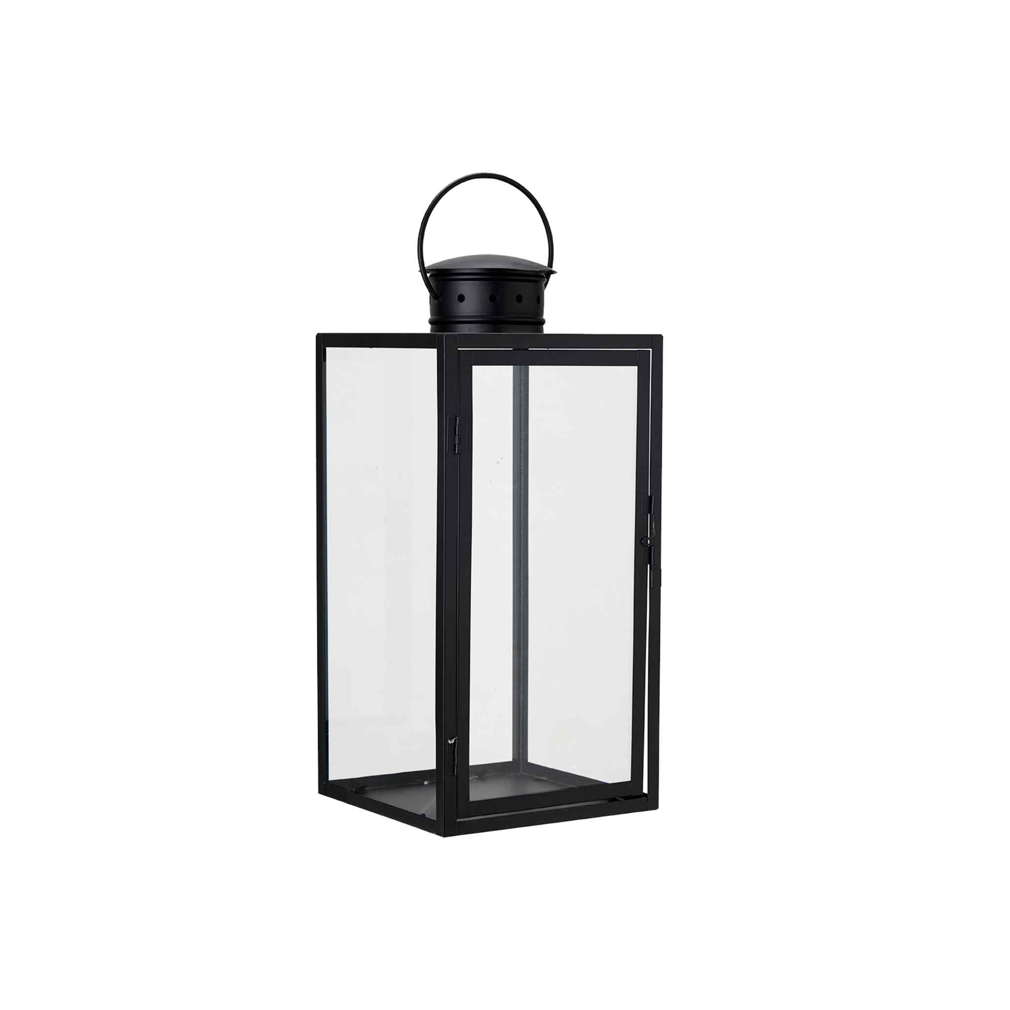Holly Black Metal Lantern - Large