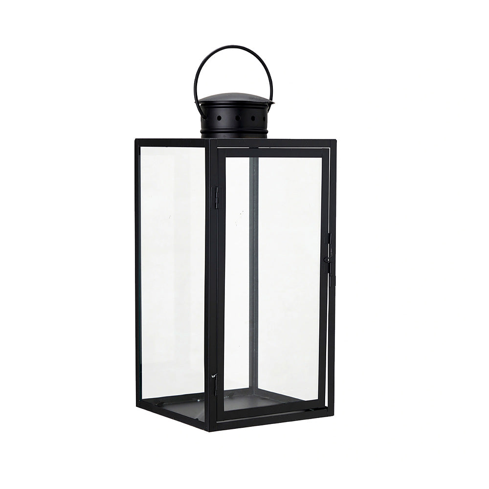 Holly Black Metal Lantern - Large