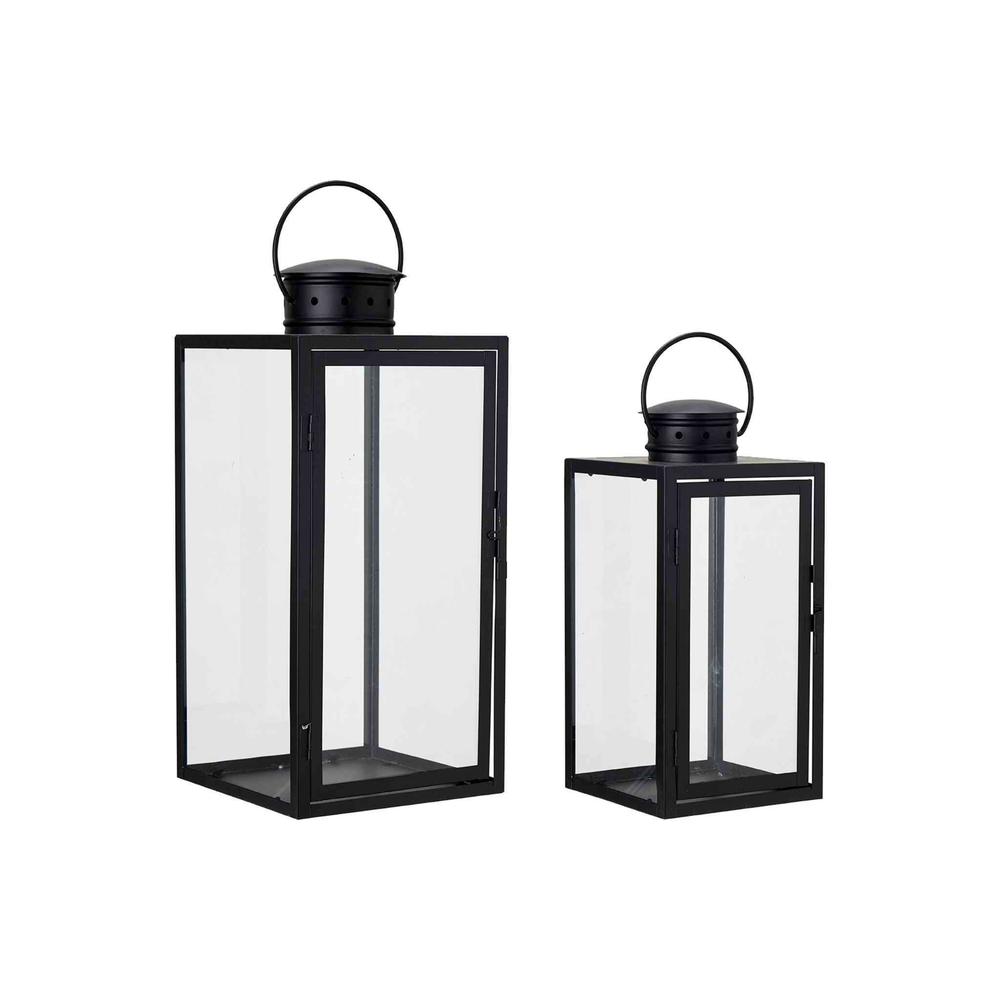 Holly Black Metal Lanterns - Large and Small
