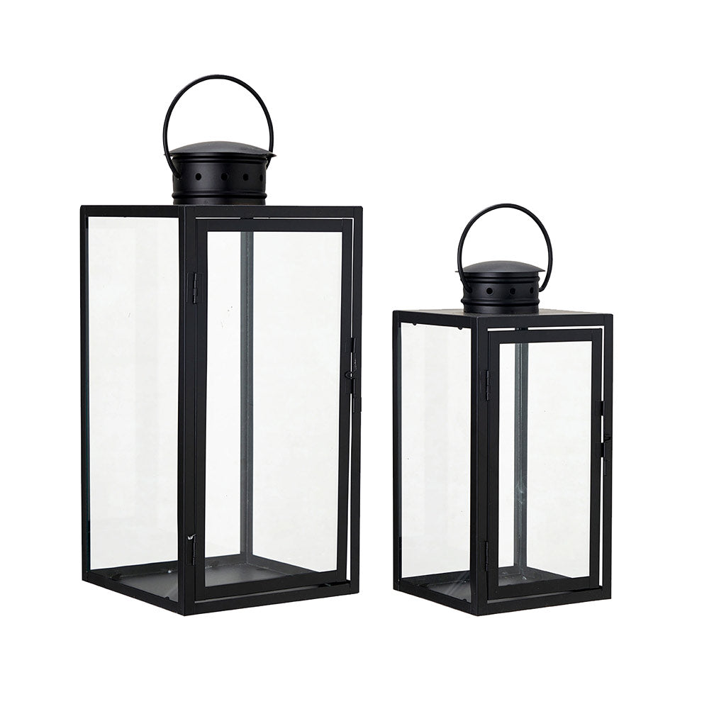Holly Black Metal Lanterns - Large and Small