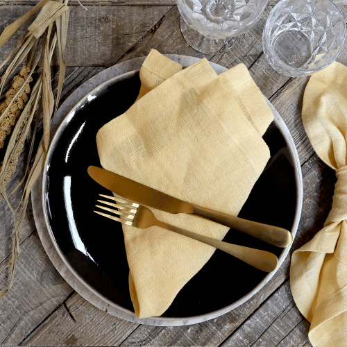Honey coloured  linen napkins - set of 4