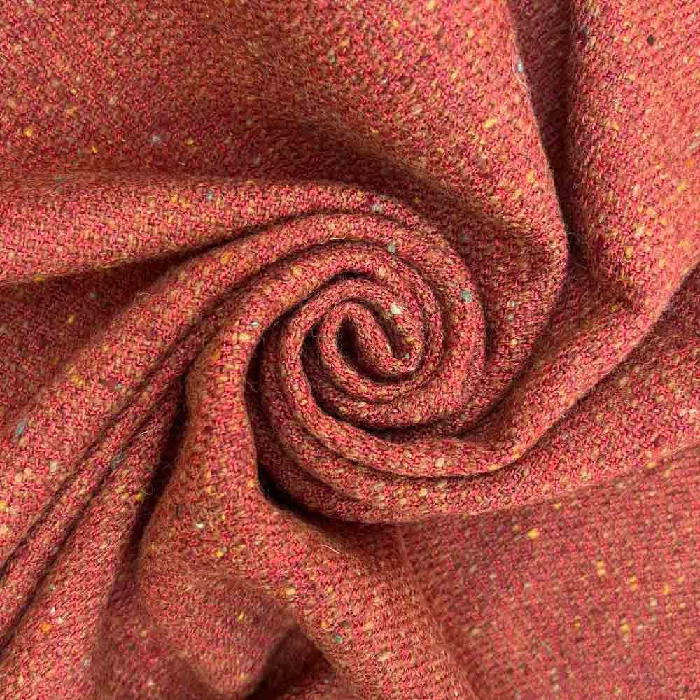 Inishdooey Rust Donegal Lambswool Tweed Throw