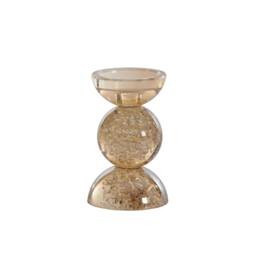 Itinga Glass Bubble Candle Holder - Golden Amber