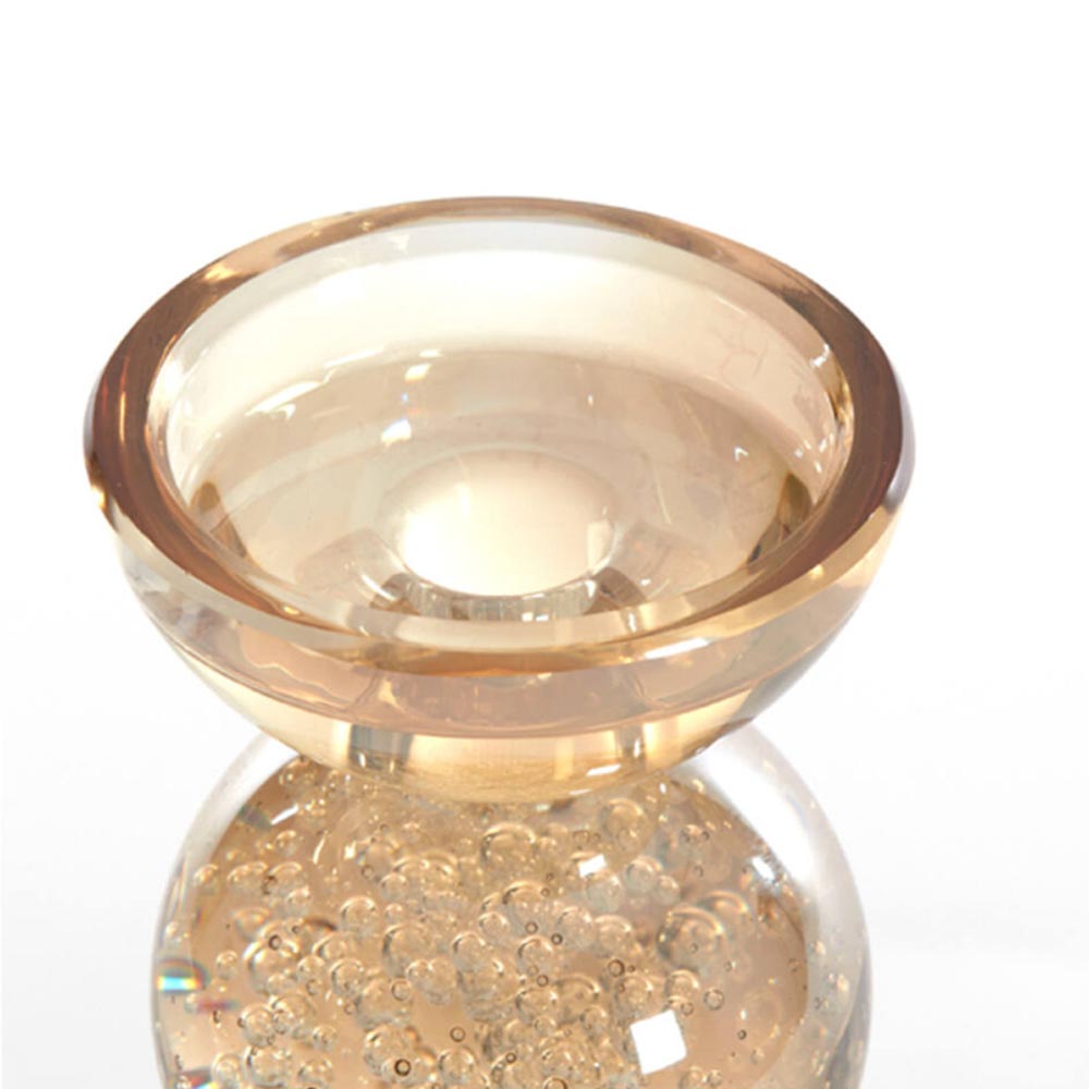 Itinga Glass Bubble Candle Holder - Golden Amber