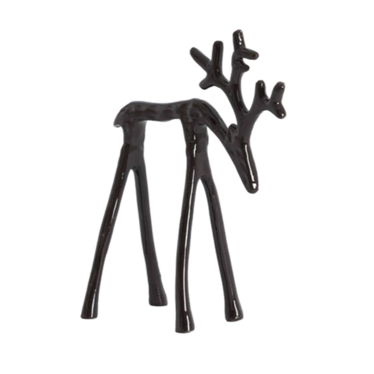Scandi Style Jackson Black Deer Ornament for Festive Decorating - Large - Side view