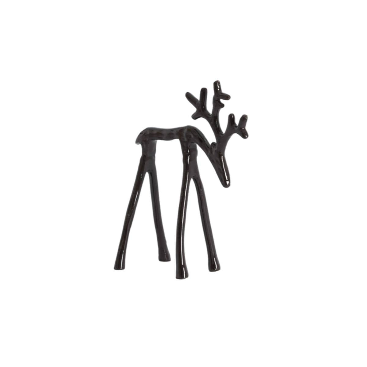 Scandi Style Jackson Black Deer Ornament for Festive Decorating - Small Side View