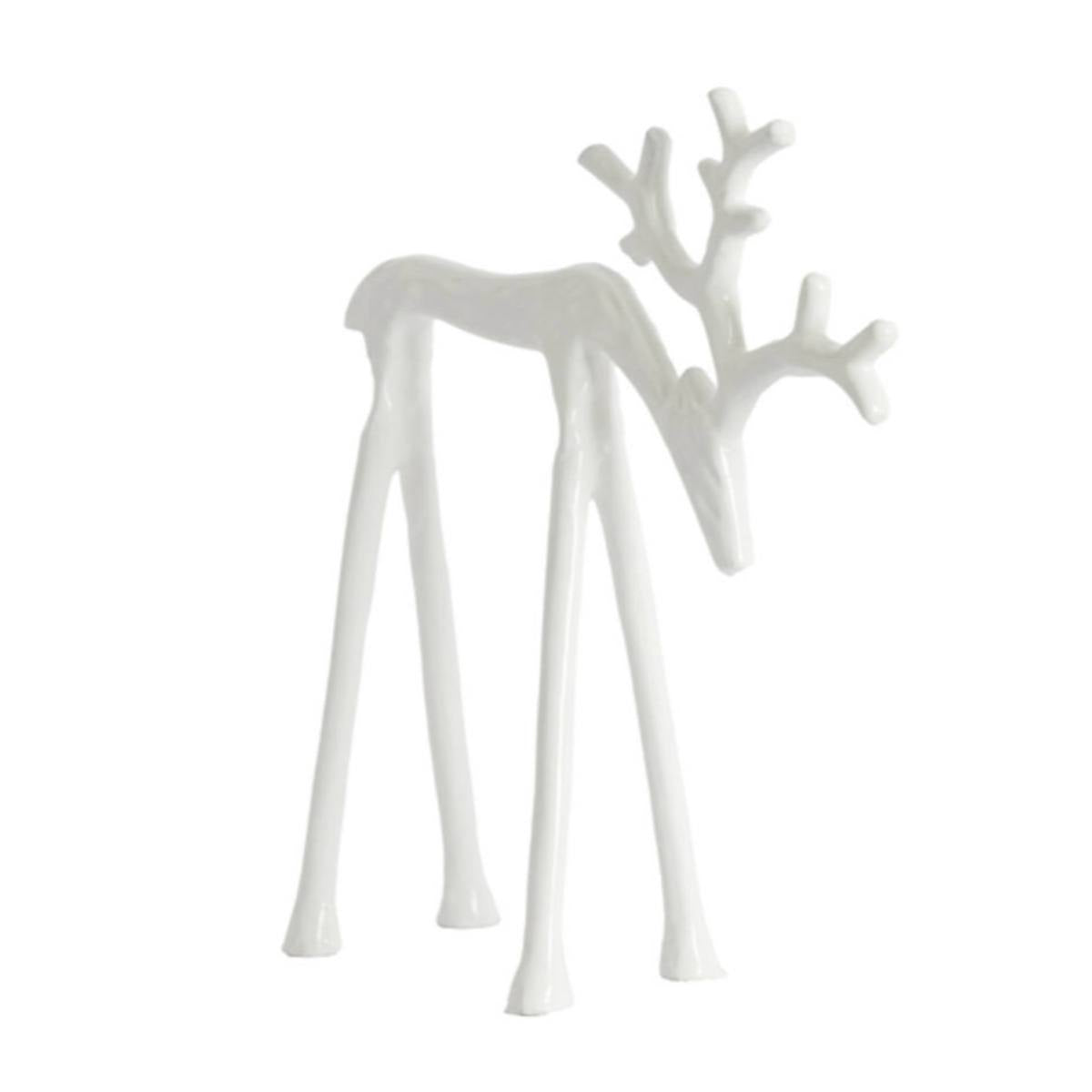 Jackson cream metal deer figurine on a white background - Large