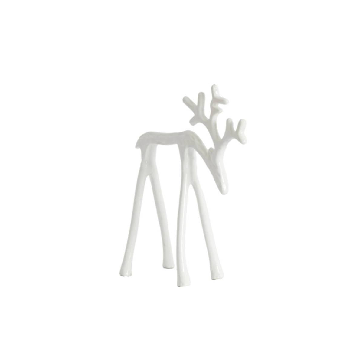 Jackson cream metal deer figurine on a white background - Small