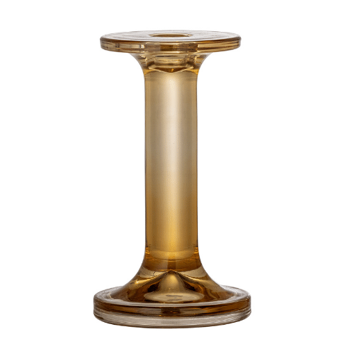 Jamey Amber Glass Candlestick