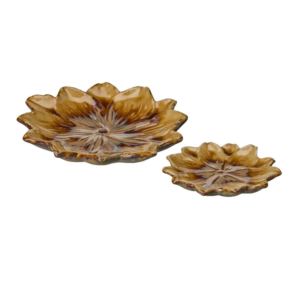 Jannike Ceramic Plate in Amber - Set of Two