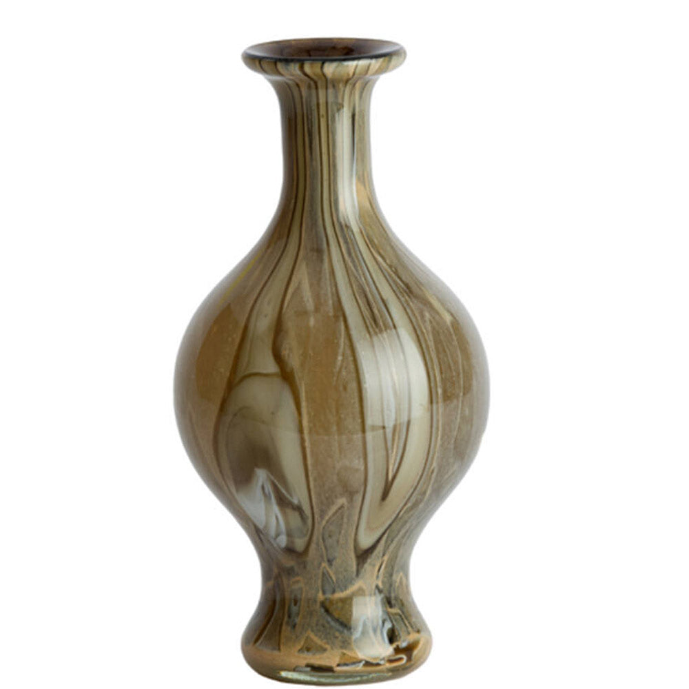 Jorven Glass Vase in Olive and Taupe