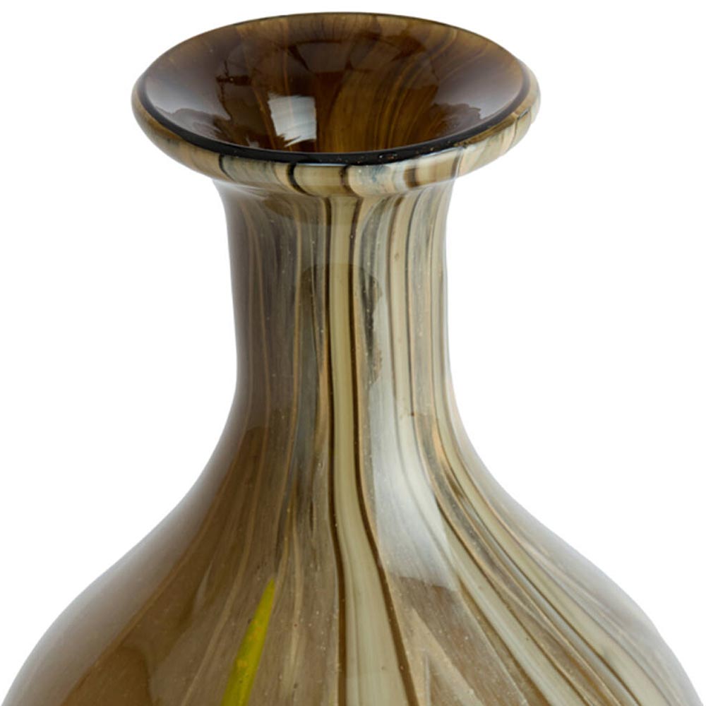 Jorven Glass Vase in Olive and Taupe