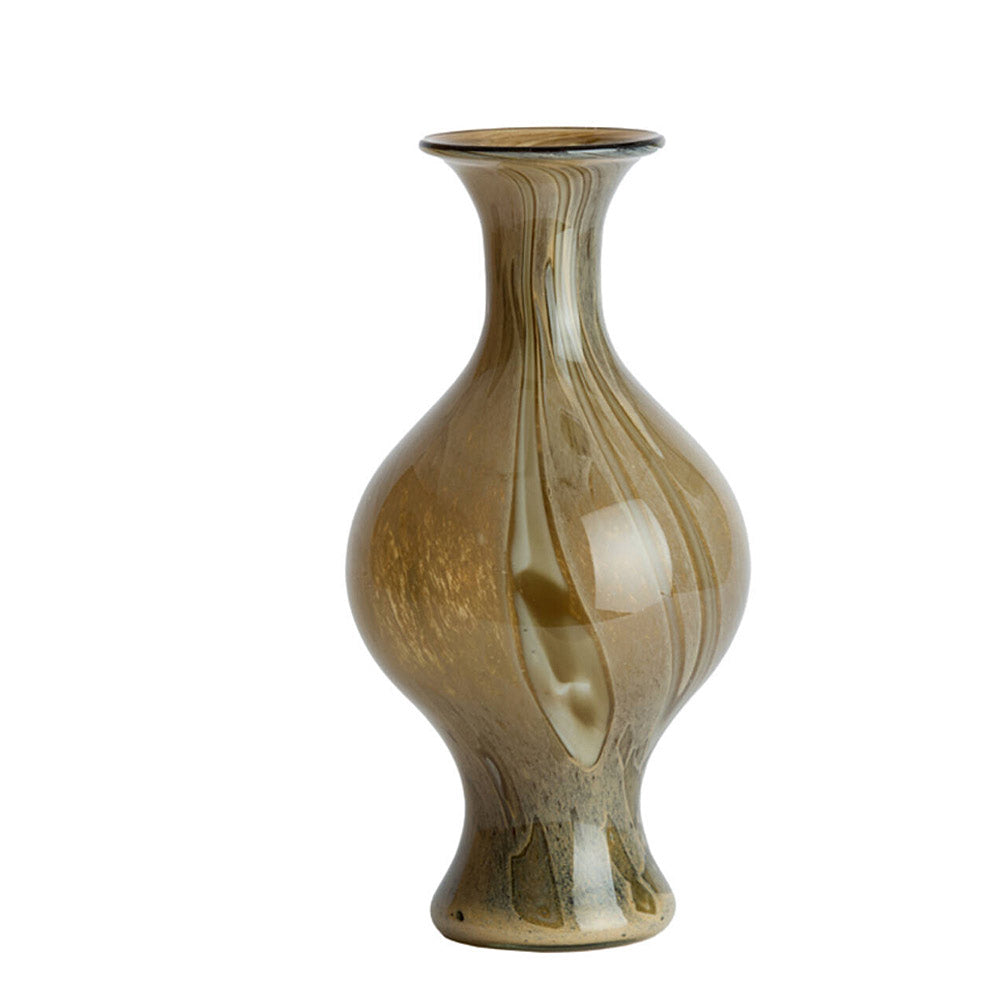 Jorven Glass Vase in Olive and Taupe