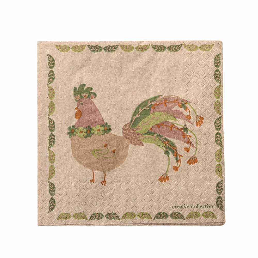 Joshua Hen Napkin in Pink and Green