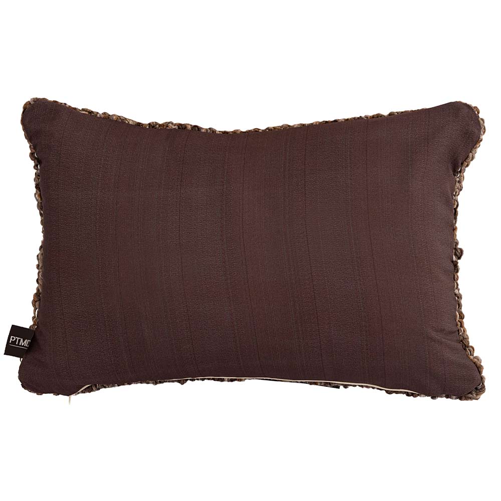 Kiella Chocolate Brown Textured Cushion - Oblong